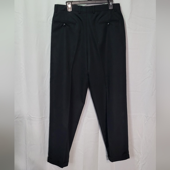 Claiborne Men's Black Cuffed Relaxed Fit Dress Pants Size 34S - Picture 6 of 6